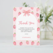 Aardbeien Baby Shower Bedankkaart (Staand voorkant)