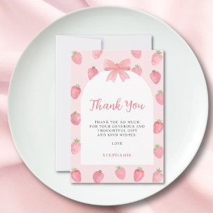 Aardbeien Baby Shower Bedankkaart