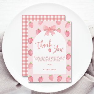 Aardbeien Baby Shower  Bedankkaart