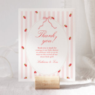 Aardbeien Baby Shower Bedankkaart