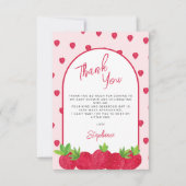 Aardbeien Baby shower Bedankkaart (Voorkant)