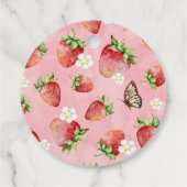 Aardbeien Baby Shower Bedankt Bedankjes Labels (Achterkant)