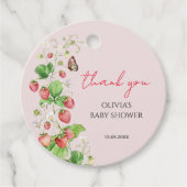 Aardbeien Baby Shower Bedankt Bedankjes Labels (Voorkant)