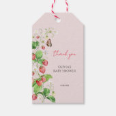 Aardbeien Baby Shower Bedankt Cadeaulabel (Voorkant)