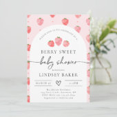 Aardbeien Baby shower | Berry Baby Kaart (Staand voorkant)