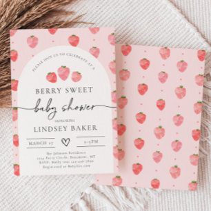 Aardbeien Baby shower   Berry Baby Kaart