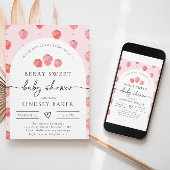 Aardbeien Baby shower | Berry Baby Kaart