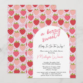 Aardbeien Baby shower Berry Sweet Invitation Kaart (Voorkant / Achterkant)