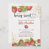 Aardbeien Baby shower Berry Sweet Invitation Kaart (Voorkant)
