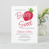 Aardbeien Baby shower Berry Sweet Kaart (Staand voorkant)