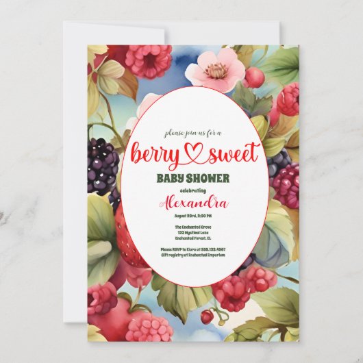 Aardbeien Baby shower Berry Sweet Kaart (Voorkant)