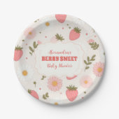 aardbeien Baby shower bessen Papieren Bordje (Voorkant)