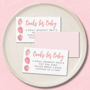 Aardbeien Baby Shower Boeken Voor Baby  Informatiekaartje