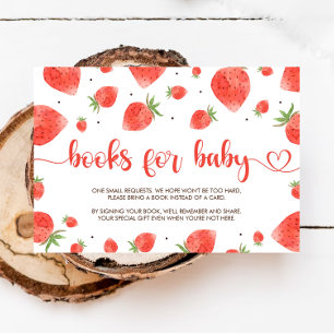 Aardbeien Baby shower Book Request Enclosure Kaart