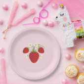 Aardbeien Baby shower Borden | Roze Papieren Bordje (Feest)