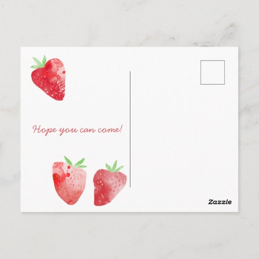 Aardbeien Baby shower Briefkaart (Achterkant)