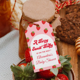 Aardbeien Baby Shower Cadeautje Cadeaulabel