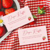 Aardbeien Baby shower Diaper Raffle Informatiekaartje