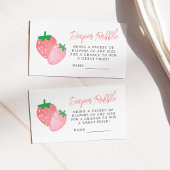 Aardbeien Baby shower Diaper Raffle Informatiekaartje