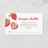 Aardbeien Baby shower Diaper Raffle Informatiekaartje (Voorkant)