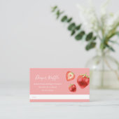 Aardbeien Baby shower Diaper Raffle Informatiekaartje (Staand voorkant)
