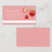 Aardbeien Baby shower Diaper Raffle Informatiekaartje (Voorkant / Achterkant)