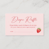 Aardbeien Baby shower Diaper Raffle Informatiekaartje (Voorkant)