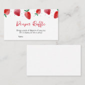 Aardbeien Baby shower Diaper Raffle Visitekaartje (Voorkant / Achterkant)