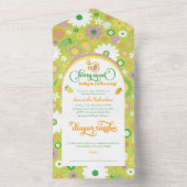 Aardbeien Baby shower en luier Raffle All In One Uitnodiging (Binnen)