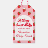 Aardbeien Baby Shower Favor Cadeaulabel (Voorkant)