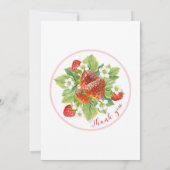Aardbeien Baby shower Girl Invitation Kaart (Achterkant)