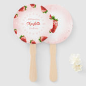 Aardbeien Baby shower Handwaaier (Voorkant en achterkant)