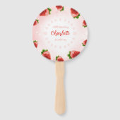 Aardbeien Baby shower Handwaaier (Voorkant)