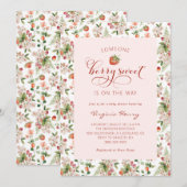 Aardbeien Baby shower Invitation Kaart (Voorkant / Achterkant)