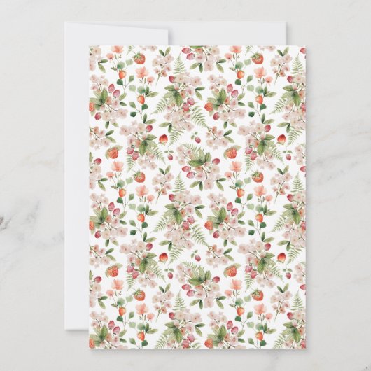 Aardbeien Baby shower Kaart (Achterkant)