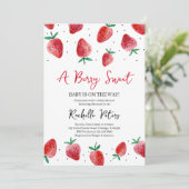 Aardbeien Baby shower Kaart (Staand voorkant)