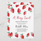 Aardbeien Baby shower Kaart (Voorkant / Achterkant)