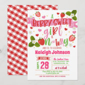 Aardbeien Baby shower Kaart (Voorkant / Achterkant)