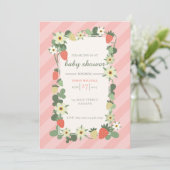 Aardbeien Baby shower Kaart (Staand voorkant)