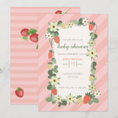 Aardbeien Baby shower Kaart (Voorkant / Achterkant)