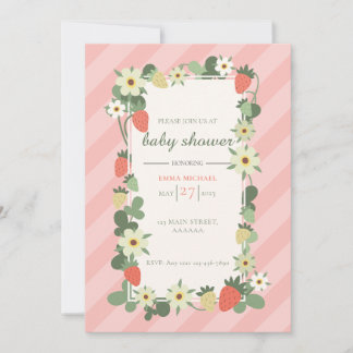 Aardbeien Baby shower Kaart