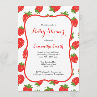 Aardbeien Baby shower Kaart