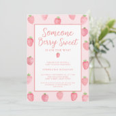 Aardbeien Baby shower Kaart (Staand voorkant)