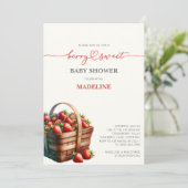 Aardbeien Baby shower Kaart (Staand voorkant)