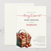 Aardbeien Baby shower Kaart (Voorkant / Achterkant)