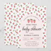 Aardbeien Baby shower Kaart (Voorkant / Achterkant)