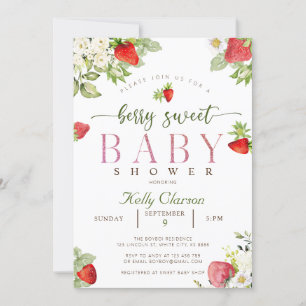 Aardbeien Baby shower Kaart
