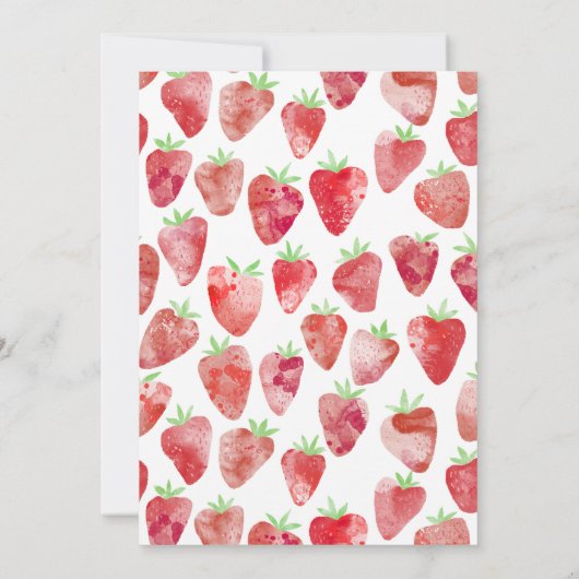 Aardbeien Baby shower Kaart (Achterkant)