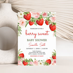 Aardbeien Baby shower Kaart