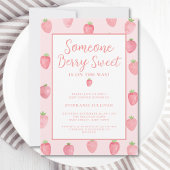 Aardbeien Baby shower Kaart